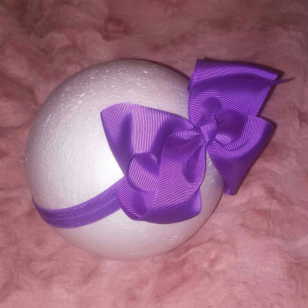 Nw Grossgrain Purple Bow HB